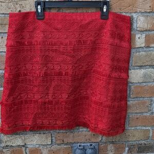 J. Crew Vibrant Red Lace Mini Skirt